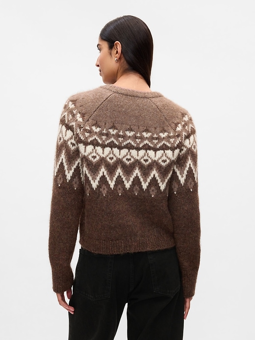 Image number 2 showing, Brushed Fair Isle Cropped Cardigan