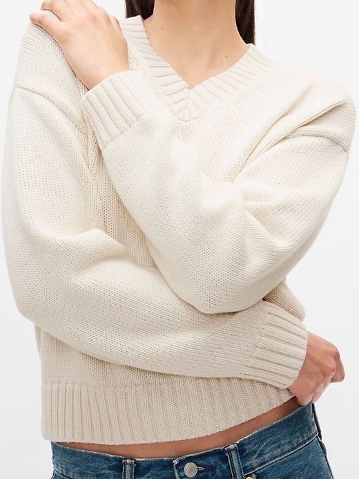 Image number 3 showing, Oversized V-Neck Sweater