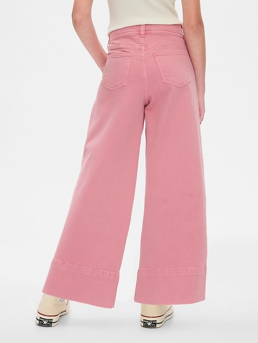 Image number 3 showing, Kids High Rise Stride Wide-Leg Ankle Jeans