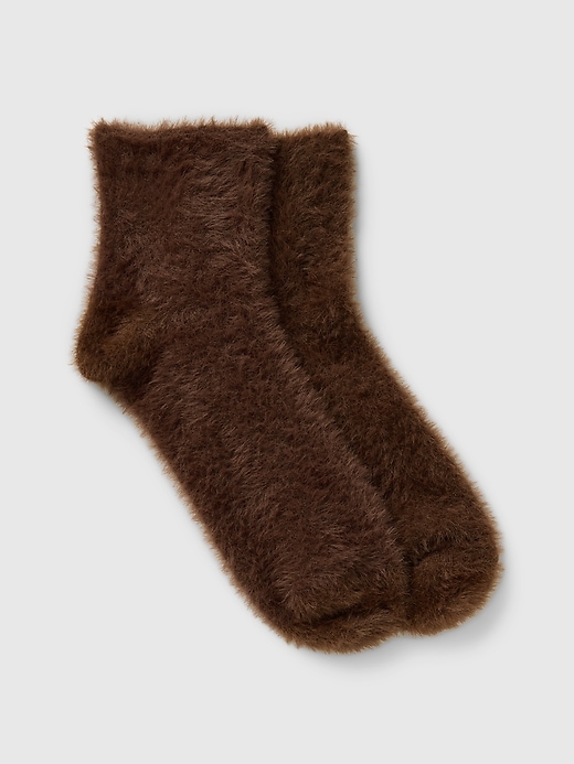 View large product image 1 of 2. Fuzzy Quarter Crew Socks