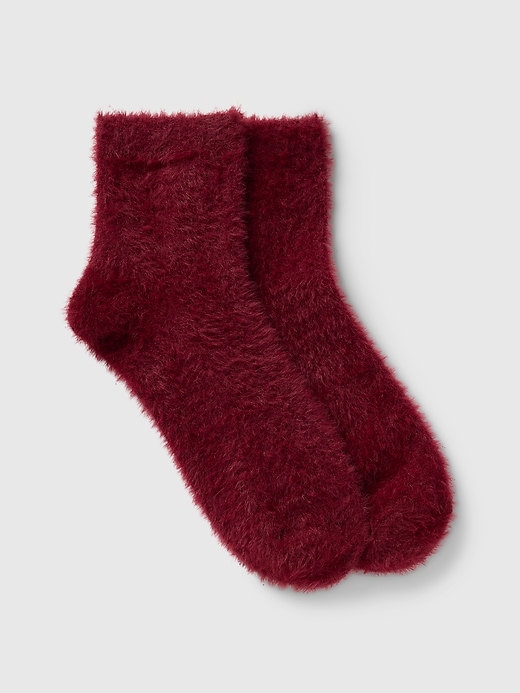 View large product image 1 of 2. Fuzzy Quarter Crew Socks