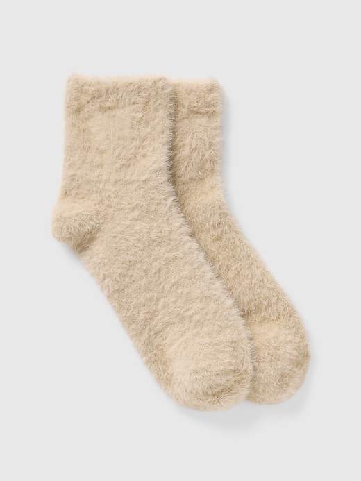 View large product image 1 of 2. Fuzzy Quarter Crew Socks