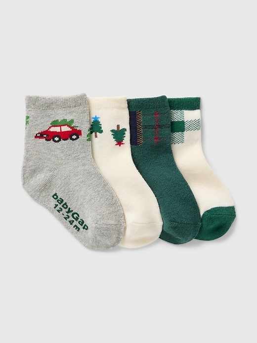 View large product image 1 of 1. babyGap Holiday Quarter Crew Socks (4-Pack)