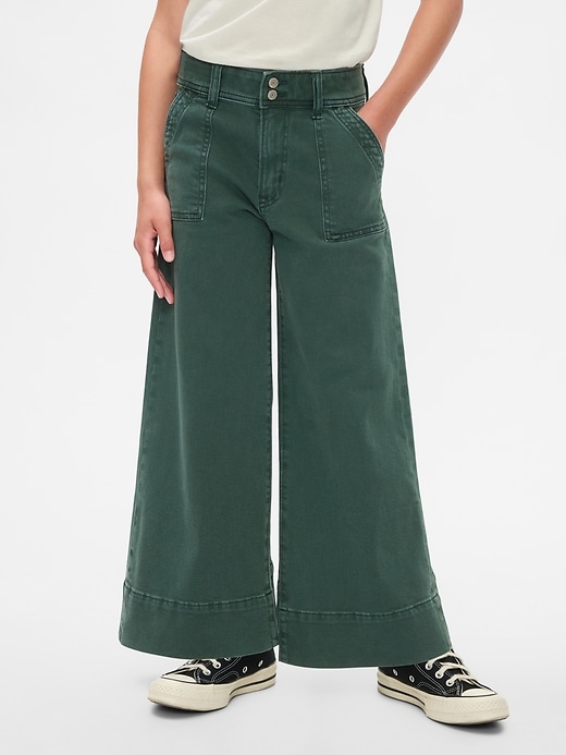 Image number 2 showing, Kids High Rise Stride Wide-Leg Ankle Jeans