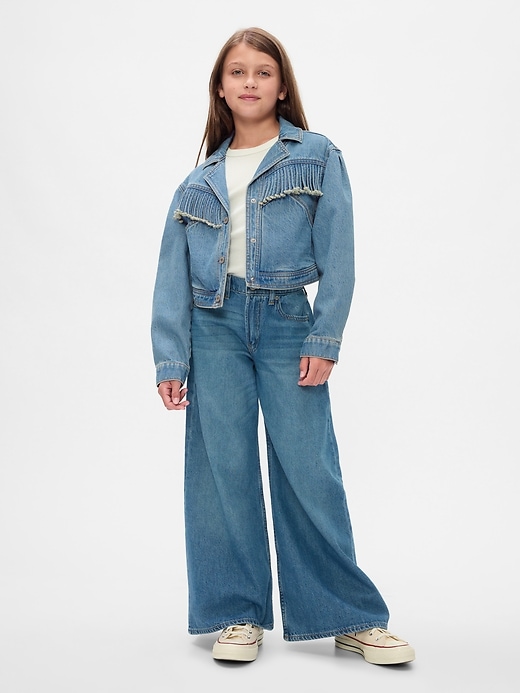 Image number 3 showing, Kids Fringe Western Denim Jacket