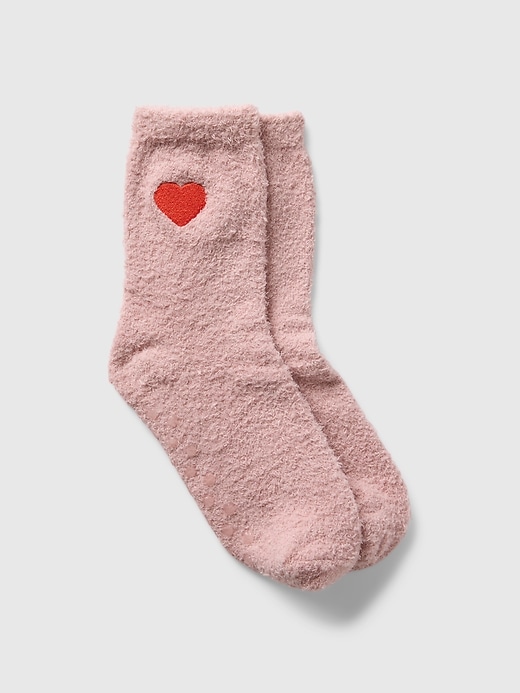 L'image numéro 1 présente Chaussettes douillettes à imprimé de cœur pour Enfant