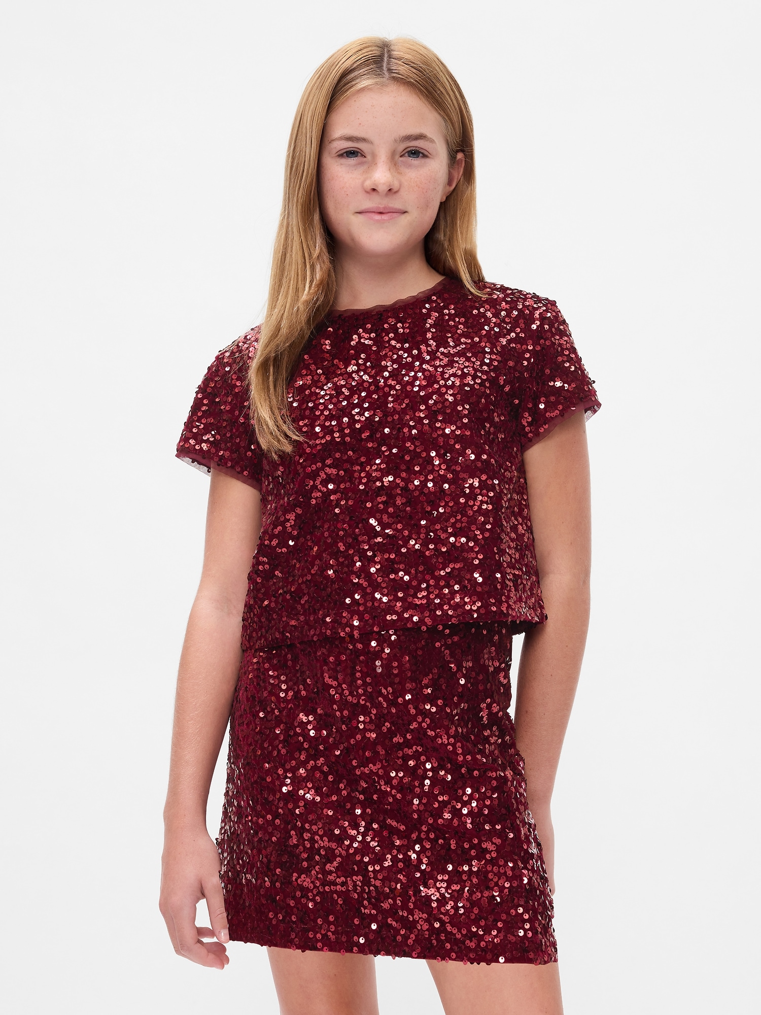 Kids Sequin Velvet Top