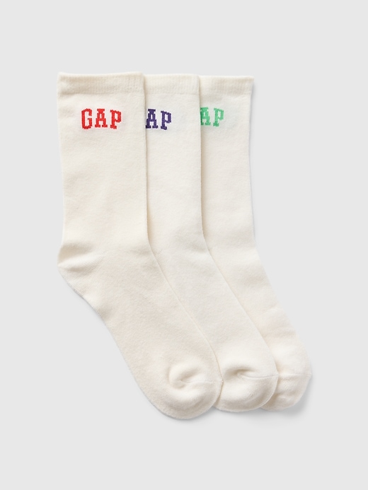 Voir une image plus grande du produit 1 de 1. Chaussettes à logo incurvé pour Enfant (paquet de 3 paires)