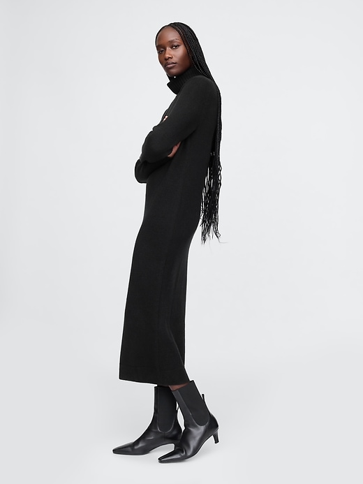 Image number 3 showing, CashSoft Turtleneck Maxi Sweater Dress