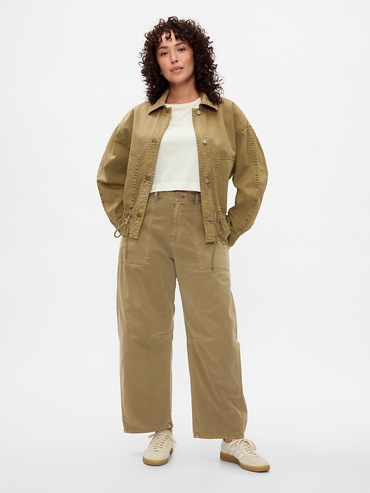 Image number 10 showing, Mid Rise Twill Barrel Pants