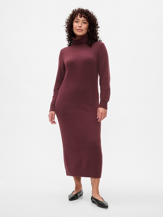 Image number 5 showing, CashSoft Turtleneck Maxi Sweater Dress