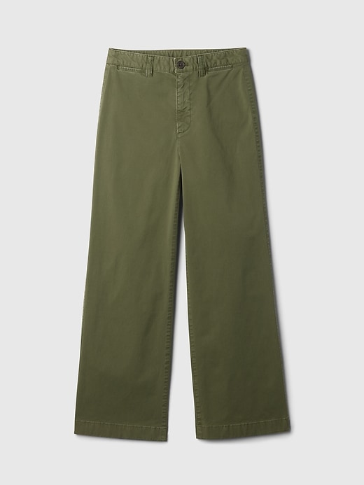 Image number 7 showing, High Rise Stride Wide-Leg Ankle Khakis