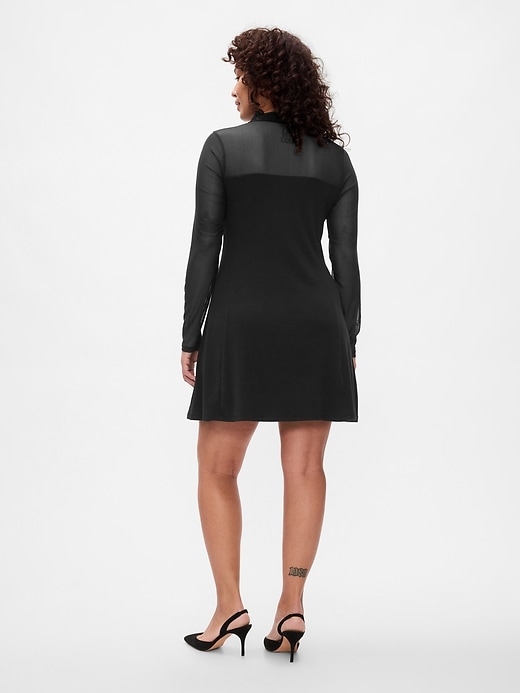 Image number 6 showing, Mixed Media Modern Mockneck Mini Dress