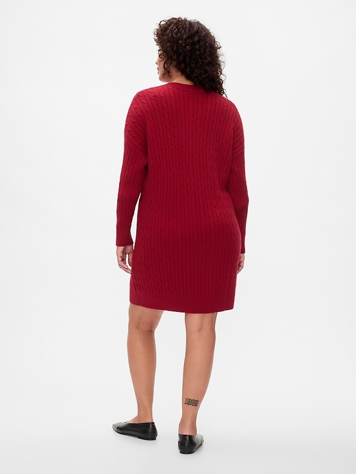 Image number 6 showing, CashSoft Cable-Knit Mini Sweater Dress