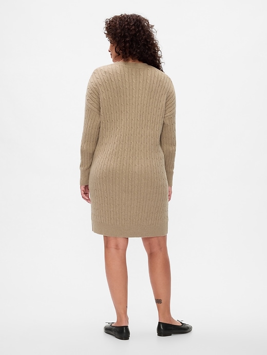 Image number 10 showing, CashSoft Cable-Knit Mini Sweater Dress