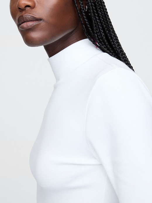 Image number 7 showing, Modern Cropped Mockneck Shirt