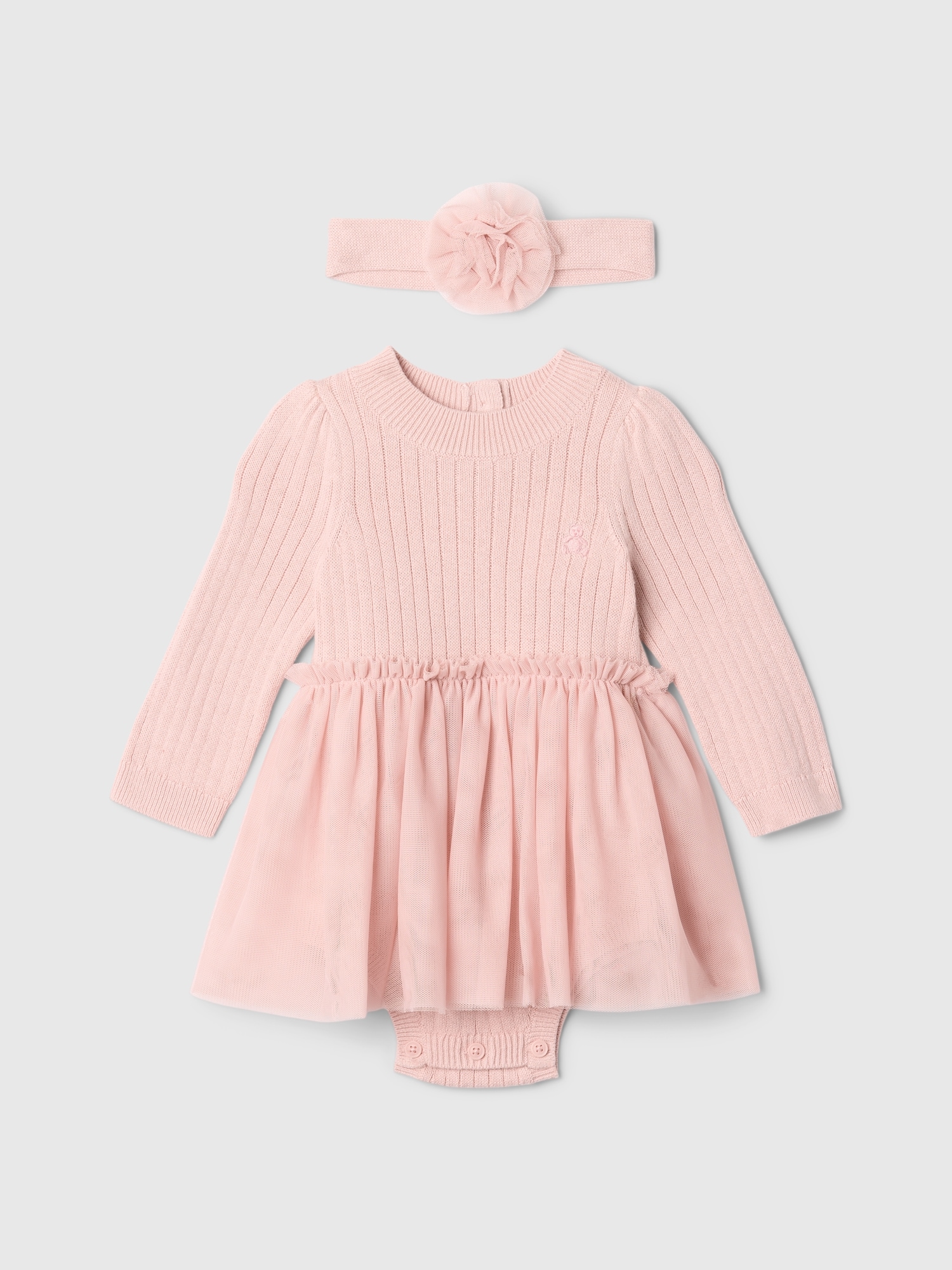 Baby Sweater Tulle Bodysuit Dress