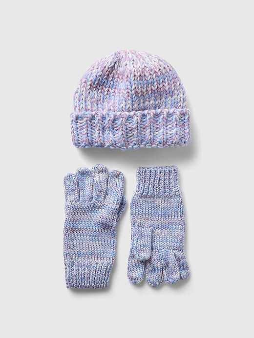 L'image numéro 1 présente Ensemble avec bonnet en tricot épais pour Enfant