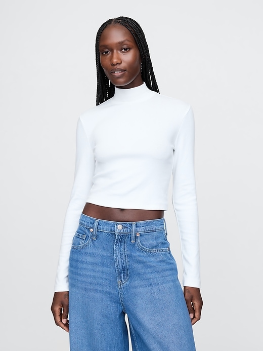 Image number 5 showing, Modern Cropped Mockneck Shirt