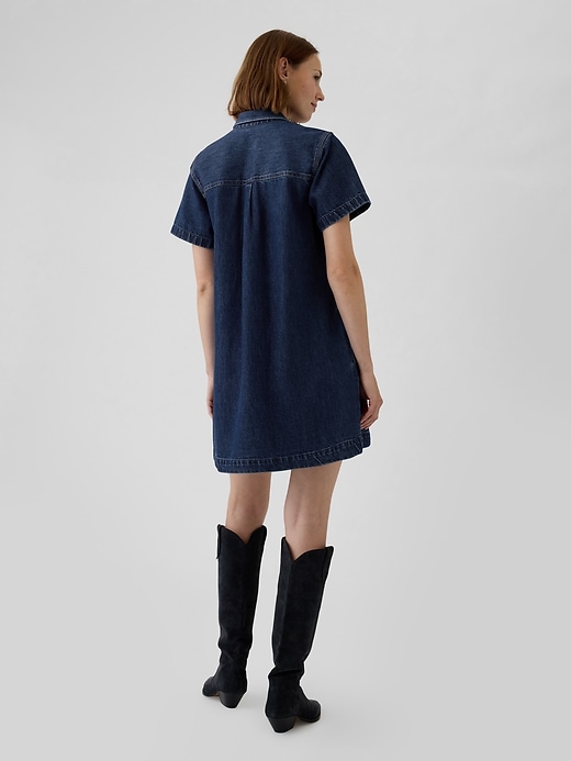 Image number 2 showing, Denim Shift Mini Dress