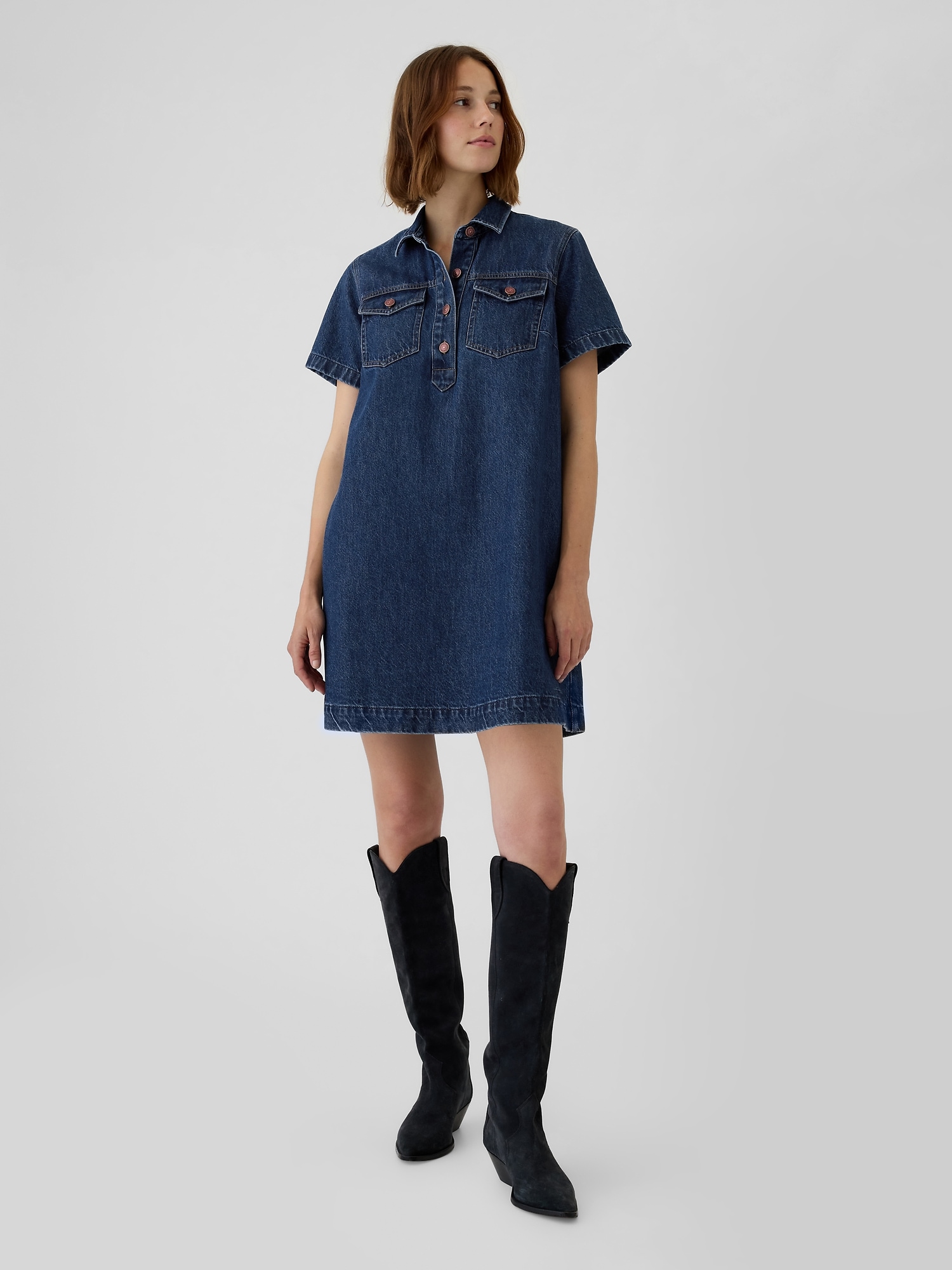 Gap denim dress best sale