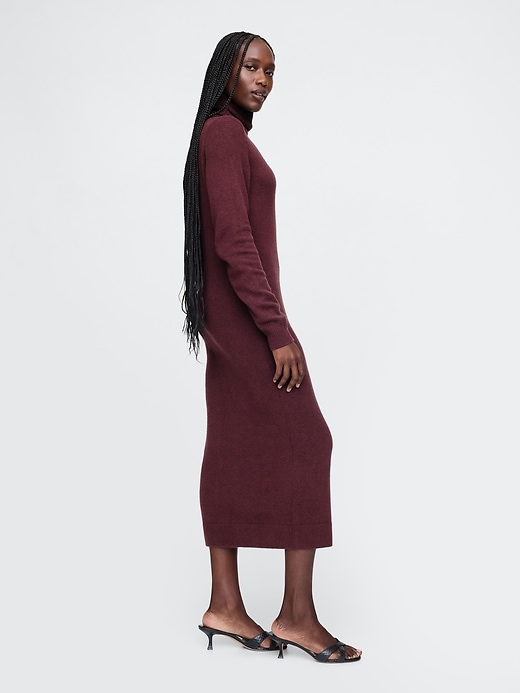 Image number 3 showing, CashSoft Turtleneck Maxi Sweater Dress