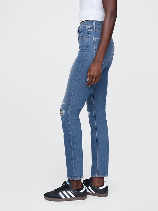 Image number 10 showing, High Rise Patchwork Vintage Slim Jeans