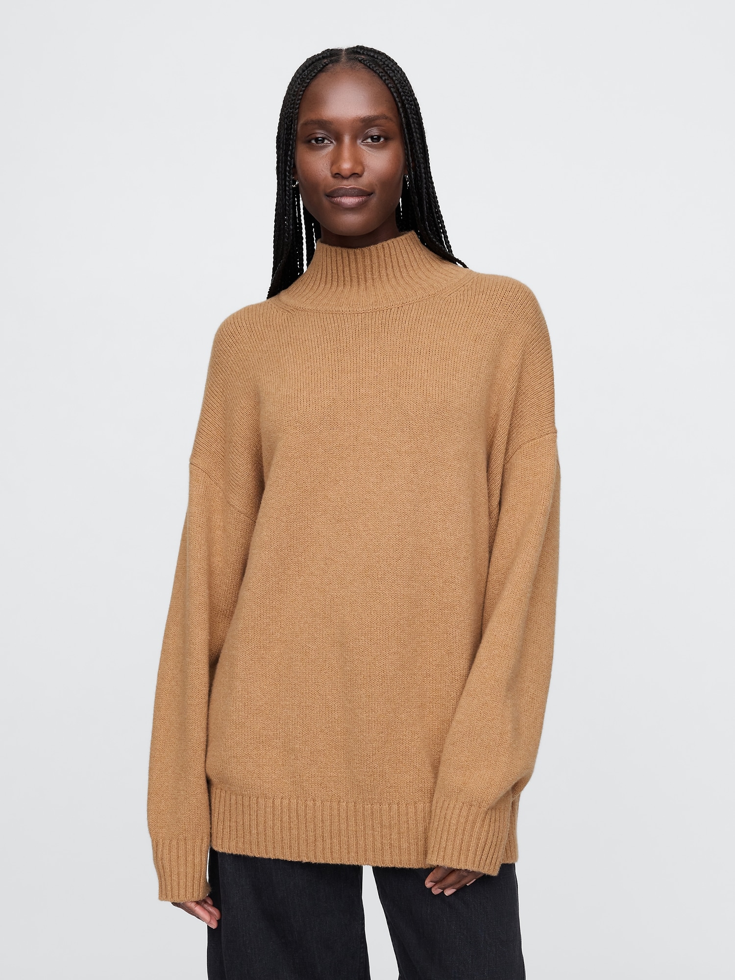 Mockneck sweater in supersoft yarn best sale