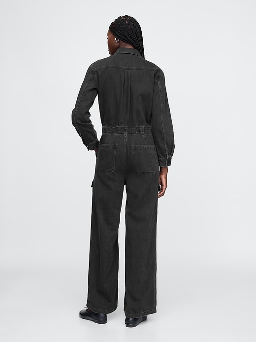 Image number 2 showing, Denim Cargo Jumpsuit