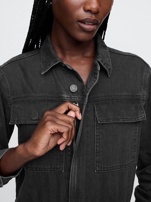 Image number 4 showing, Denim Cargo Jumpsuit