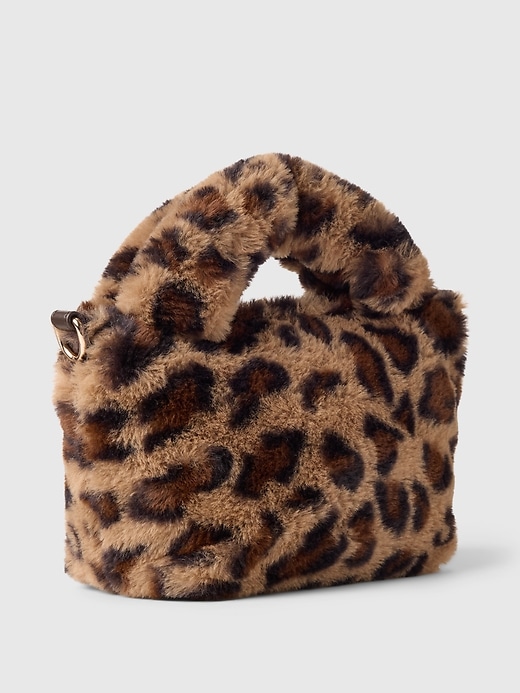 Image number 2 showing, Kids Leopard Faux Fur Crossbody Bag