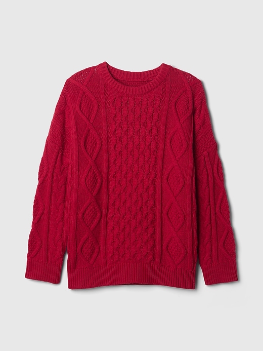 Image number 9 showing, Oversized Mixed Cable-Knit Sweater