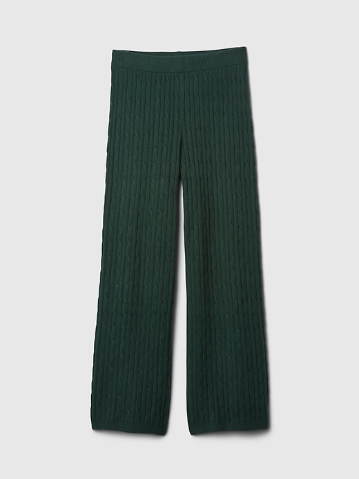 Image number 5 showing, CashSoft Cable-Knit Sweater Pants