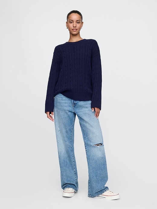 Image number 7 showing, Oversized Cable-Knit Sweater