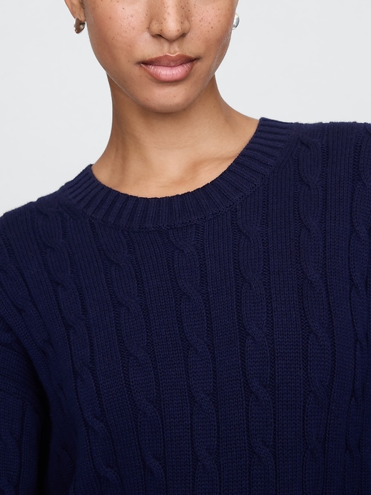 Image number 4 showing, Oversized Cable-Knit Sweater