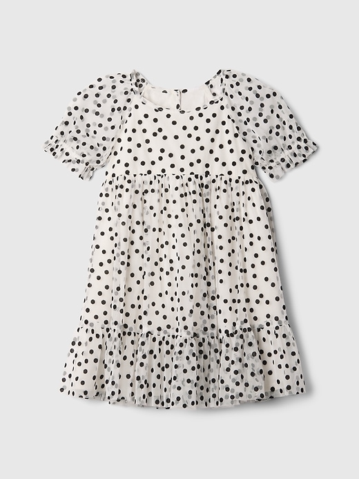 L'image numéro 2 présente Robe à manches bouffantes en tulle à pois babyGap