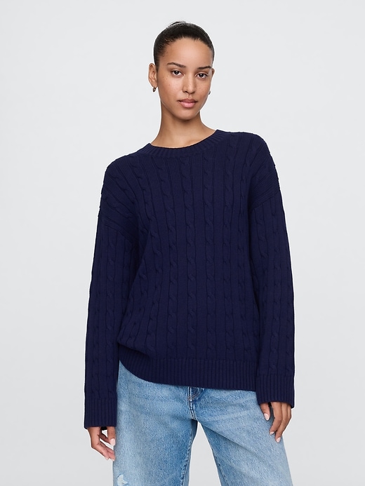 Image number 6 showing, Oversized Cable-Knit Sweater