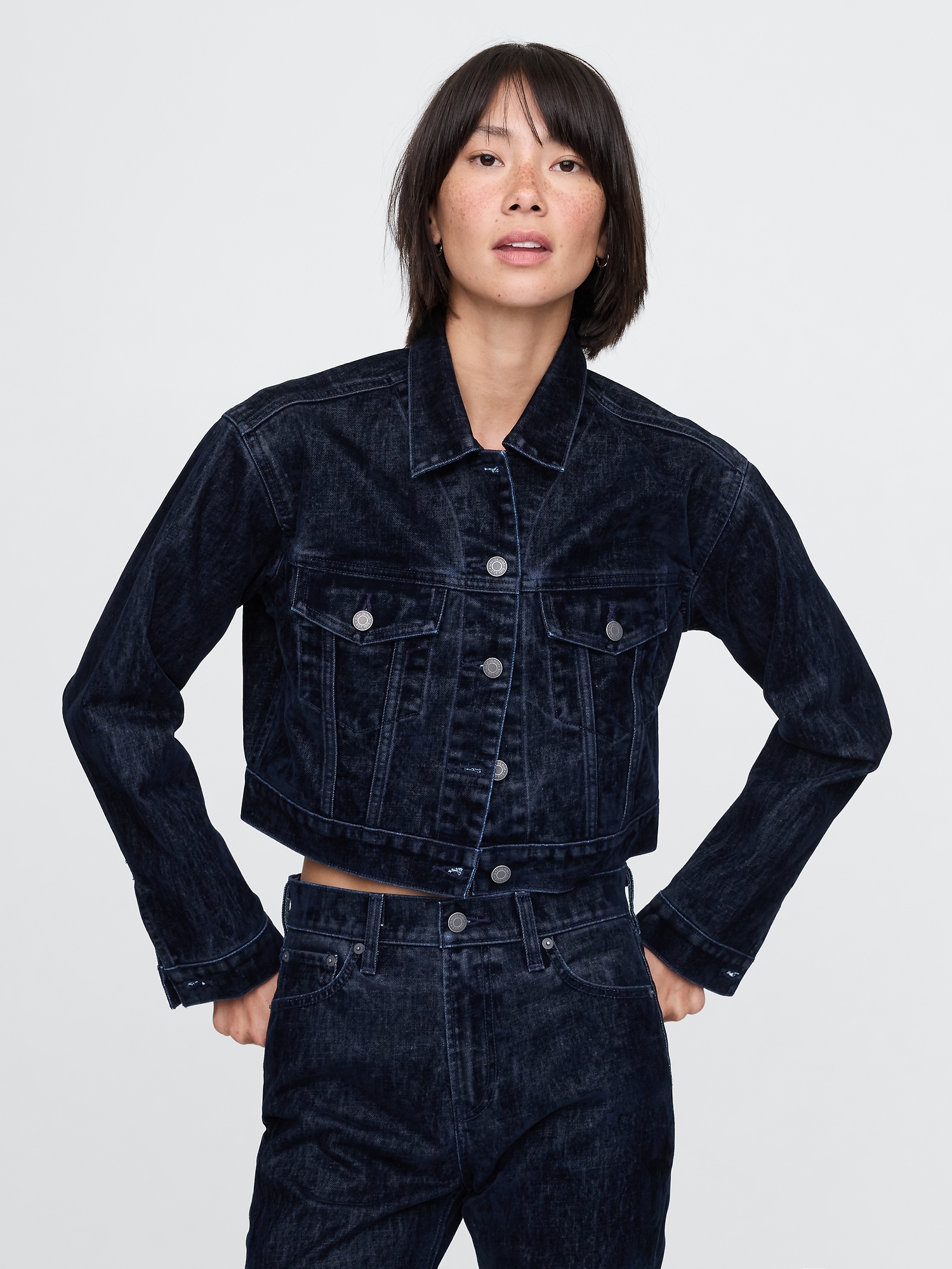 Gap cropped jean jacket best sale