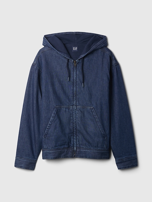 Image number 5 showing, Oversized Lined Denim Hoodie