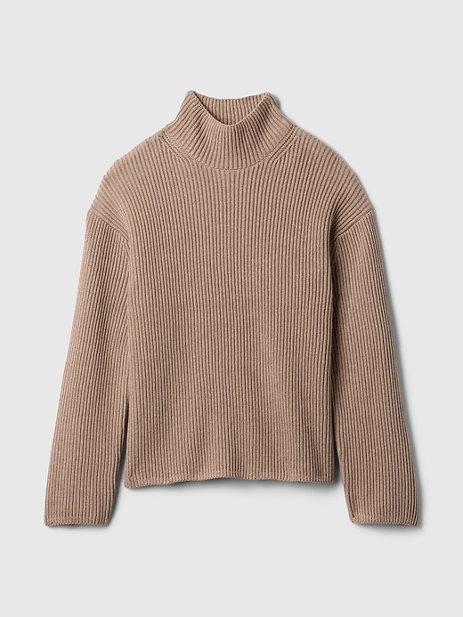 Image number 5 showing, Oversized Split-Hem Mockneck Sweater