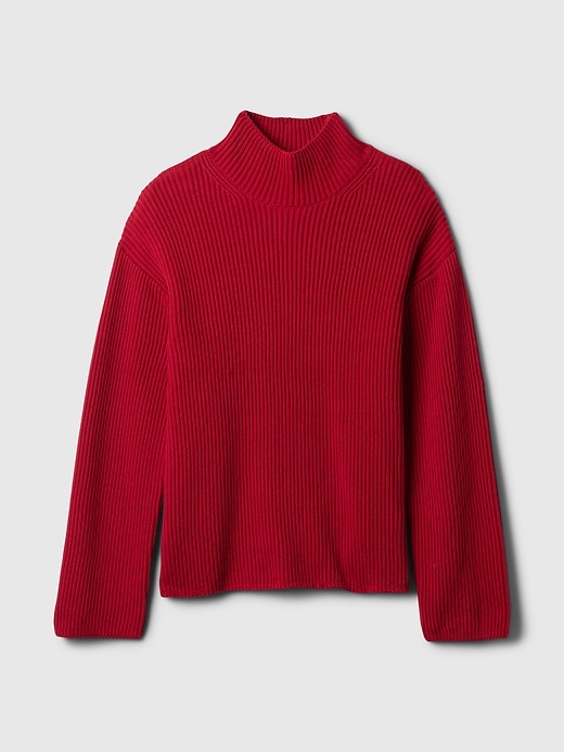 Image number 5 showing, Oversized Split-Hem Mockneck Sweater