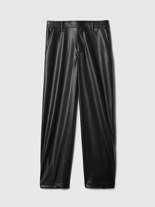 Image number 7 showing, Mid Rise Vegan Leather Barrel Pants