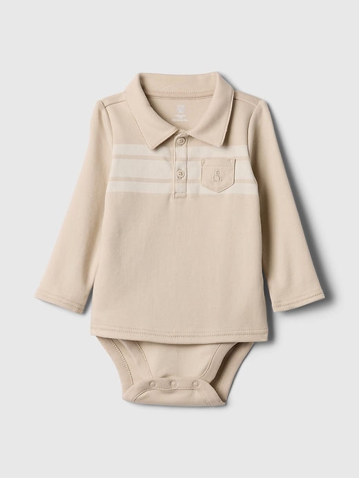 Image number 1 showing, Baby Supima® Polo Bodysuit