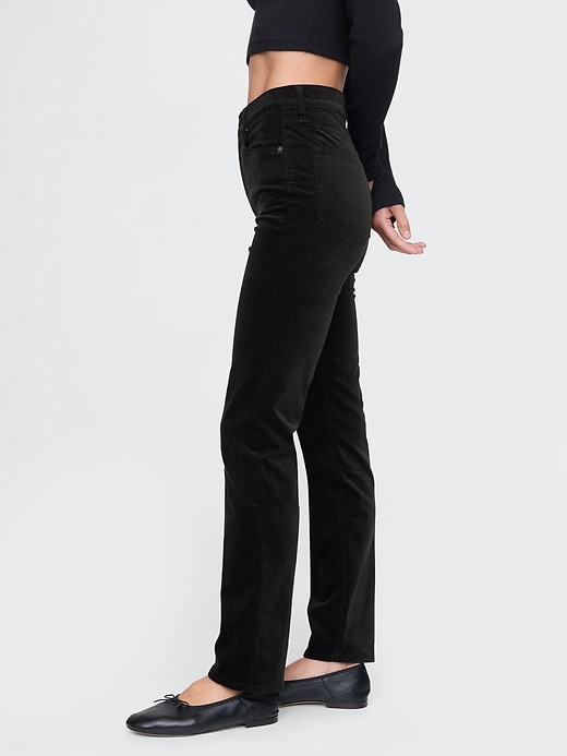 Image number 3 showing, High Rise Velvet &#39;90s Straight Pants