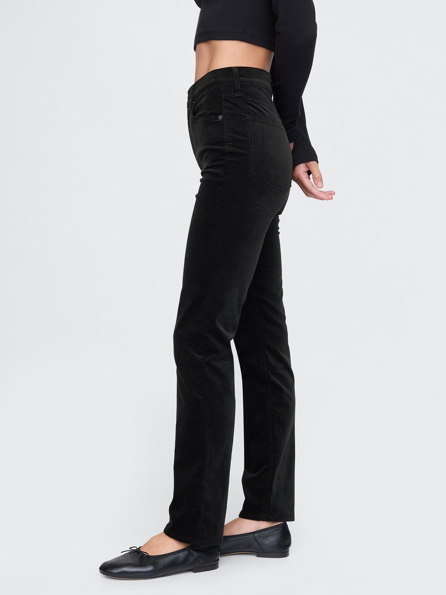 High Rise Velvet ';90s Straight Pants