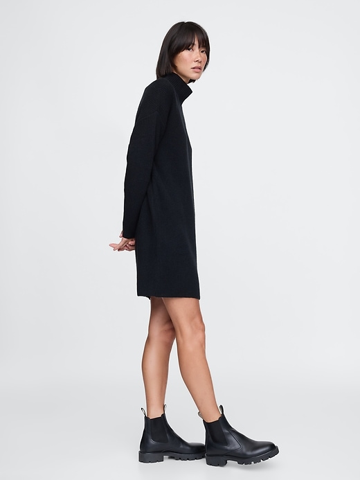 Image number 7 showing, CashSoft Rib Turtleneck Mini Sweater Dress