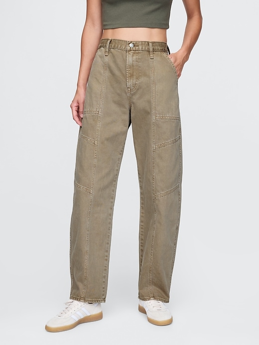 Image number 2 showing, High Rise Barrel Jeans