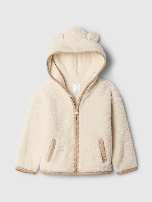 Image number 1 showing, babyGap Sherpa Zip Bear Hoodie