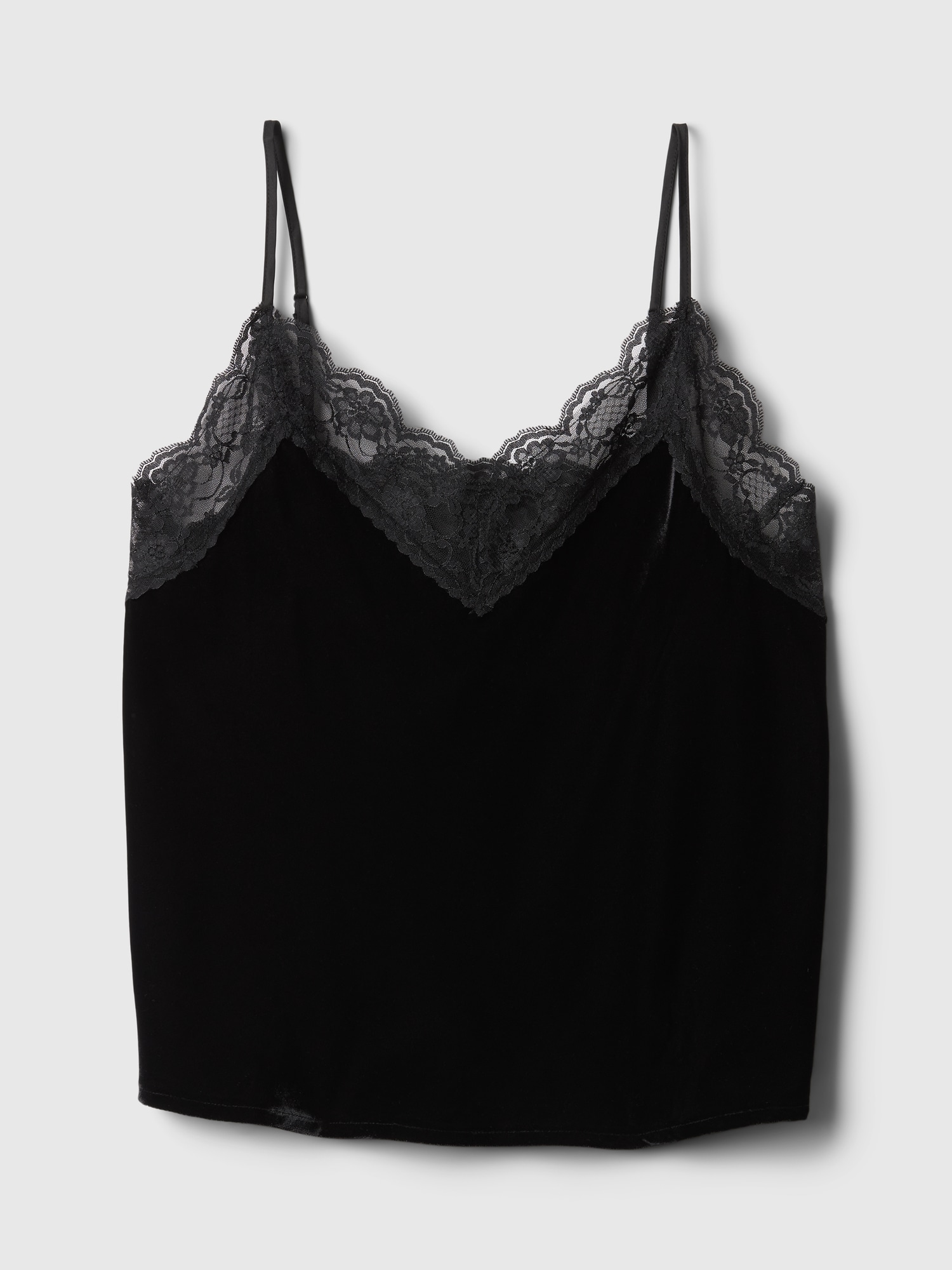 Recycled Velvet Lace-Trim Cami