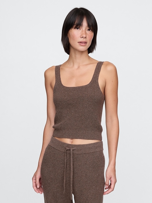 Image number 1 showing, CashSoft Waffle PJ Tank Top